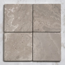 Apollo 100x100mm Tumbled Grey Woodstone Square Marble Tile